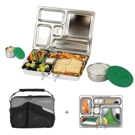 large black metal lunch box|planetbox rover stainless steel lunchbox.